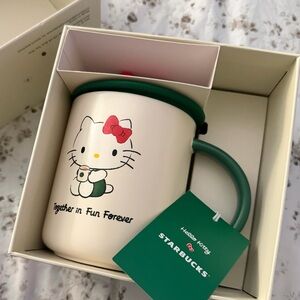 Starbucks Hello Kitty Mug with Green Handle